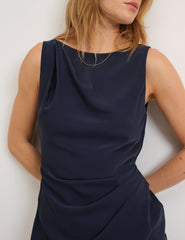 Navy Boat Neck Sapphire Maxi Dress