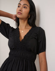 Black Tiered Madison Midi Dress