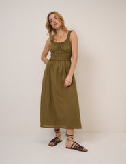 Green Sleeveless Ariel Midi Dress