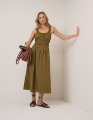 Green Sleeveless Ariel Midi Dress