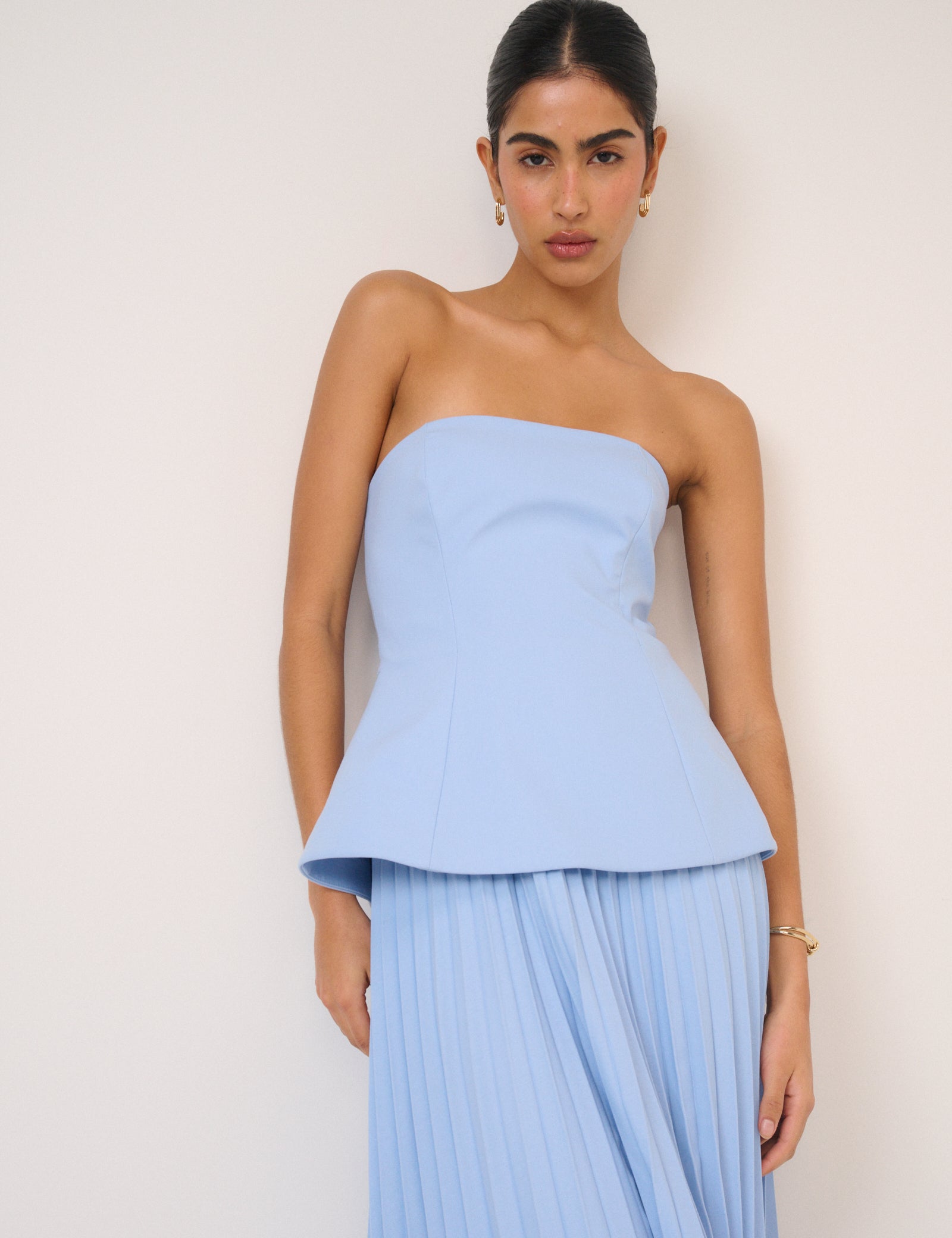 Blue Bandeau Ophelia Maxi Dress