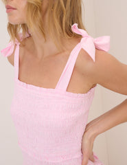 Pink Square Neck Andrea Midi Dress