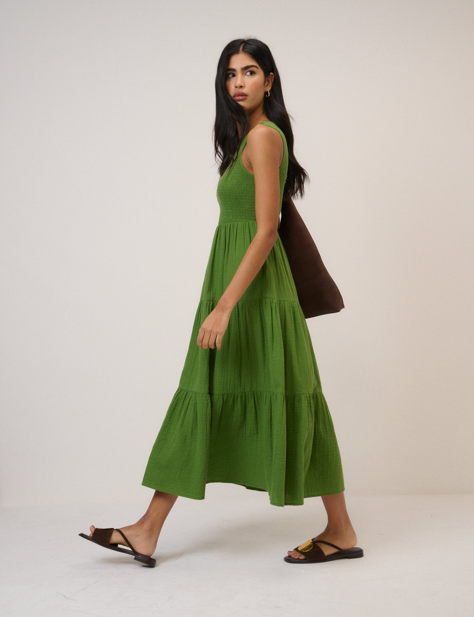 Green Sleeveless Charlie Midi Dress