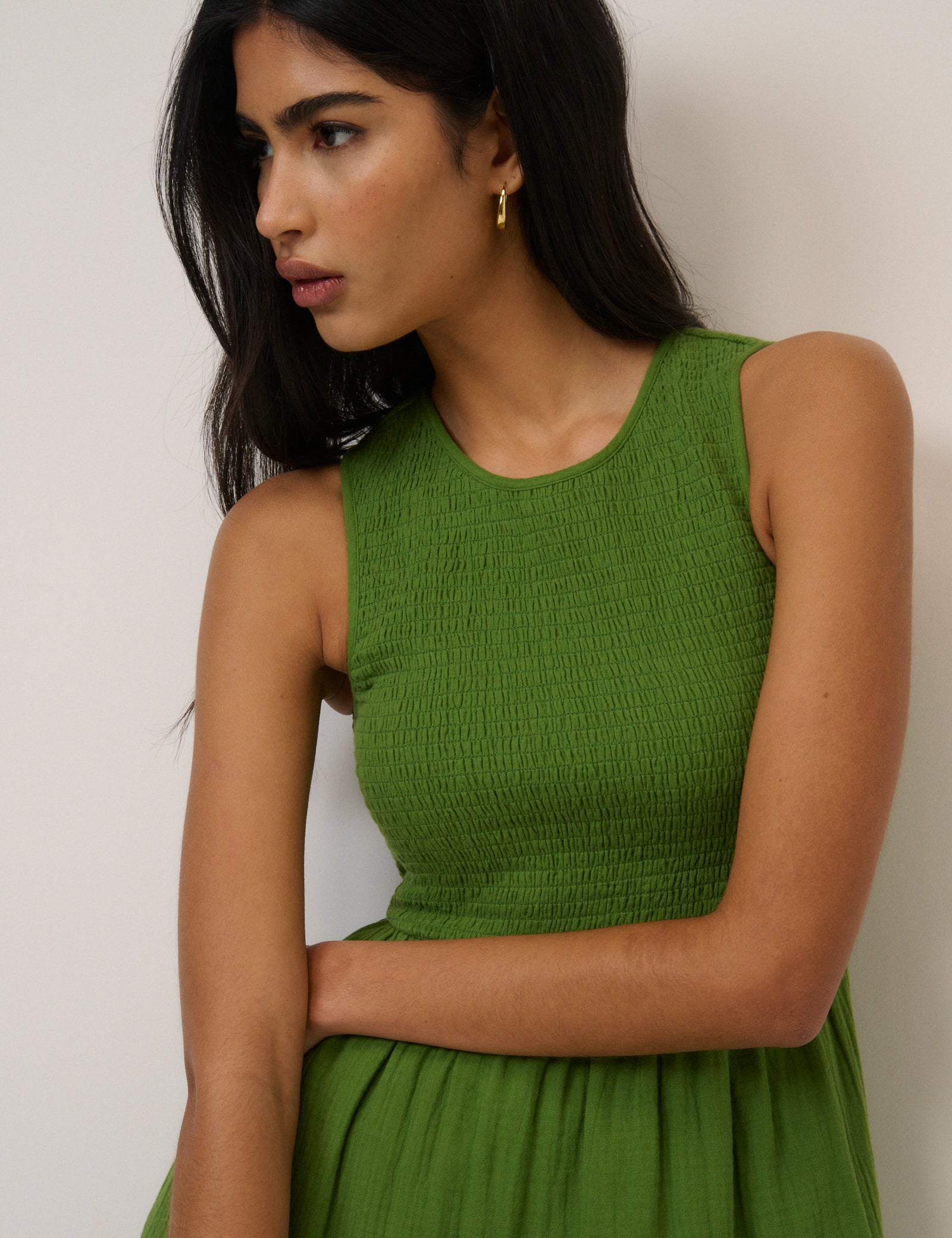 Green Sleeveless Charlie Midi Dress