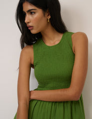 Green Sleeveless Charlie Midi Dress