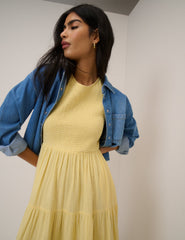 Butter Yellow Sleeveless Charlie Midi Dress