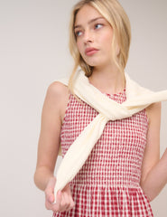 Red Pinstripe Sleeveless Charlie Midi Dress