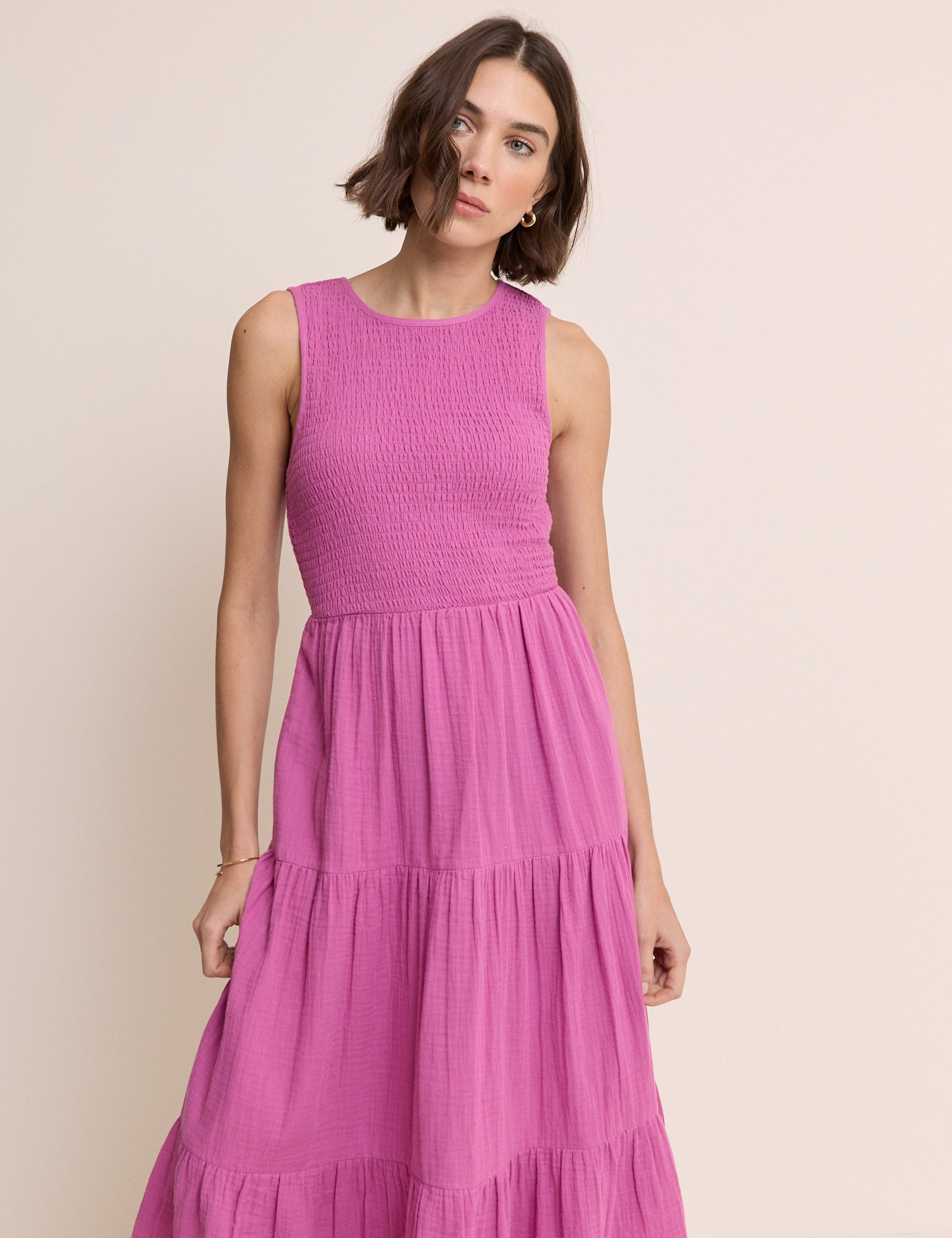 Pink Sleeveless Charlie Midi Dress