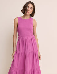 Pink Sleeveless Charlie Midi Dress