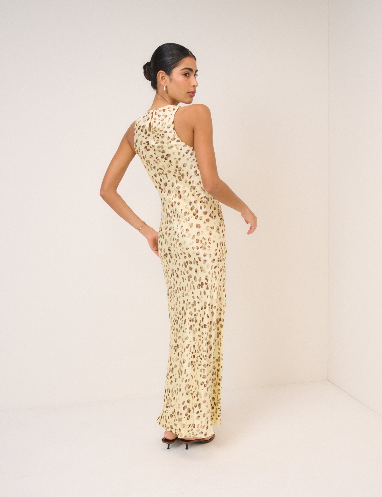 Butter Yellow Leopard Print Zahara Maxi Dress