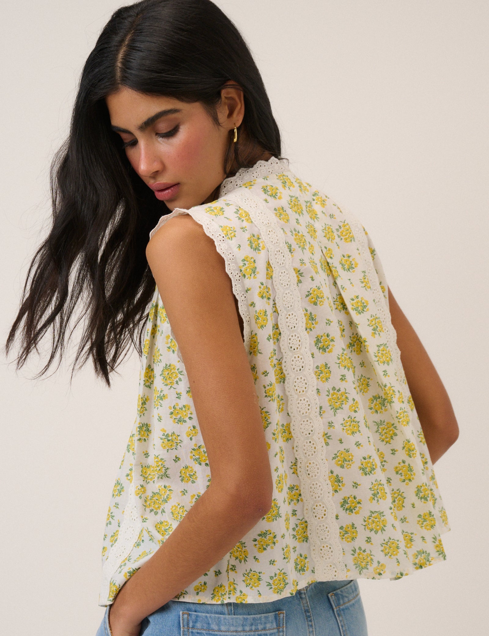 White Floral Blouse