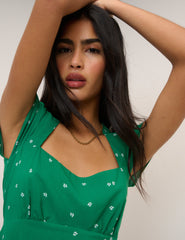 Green Ditsy Floral Nora Mini Dress