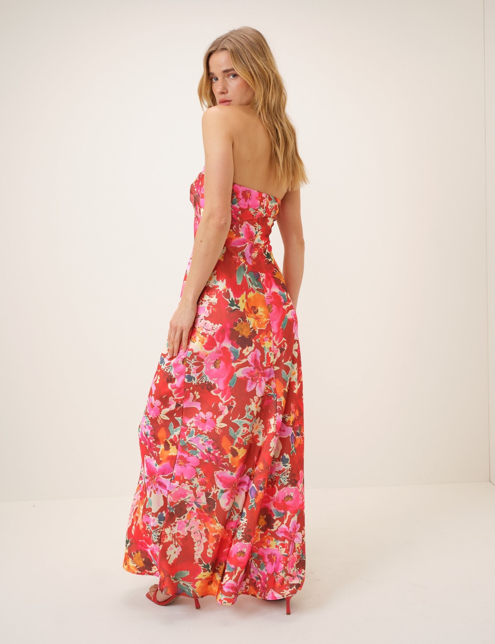 Pink Floral Robyn Midi Dress