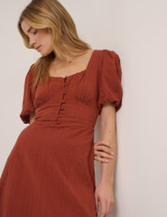 Burnt Orange Melody Midi Dress
