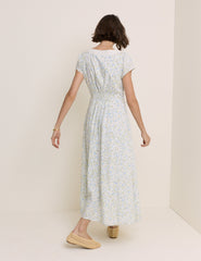 White Ditsy Floral Emma Midi Dress