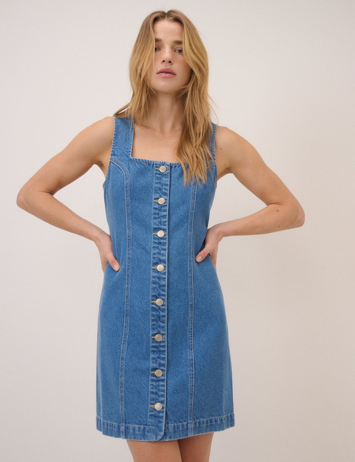 Blue Denim Harvey Fitted Mini Dress