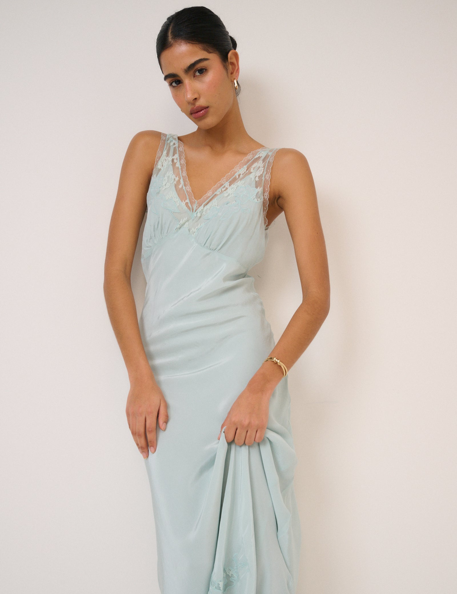 Blue Lace Lenora Midi Dress