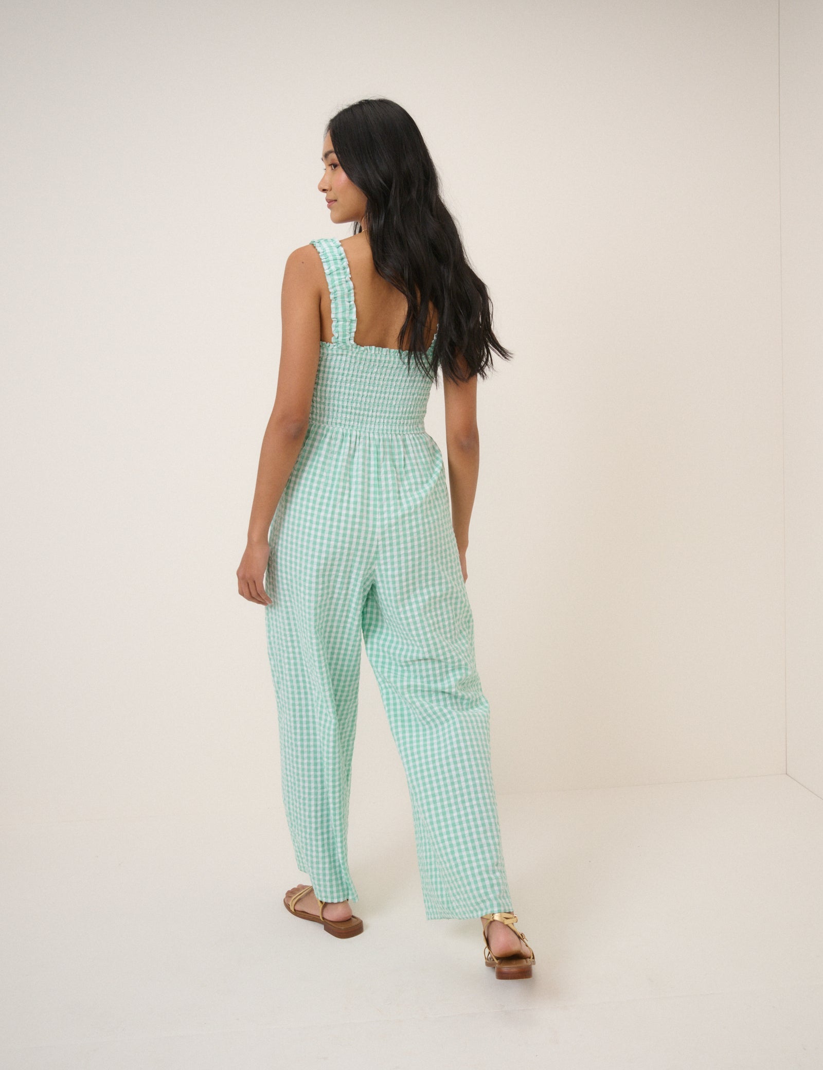 Mint Green Gingham Helena Jumpsuit