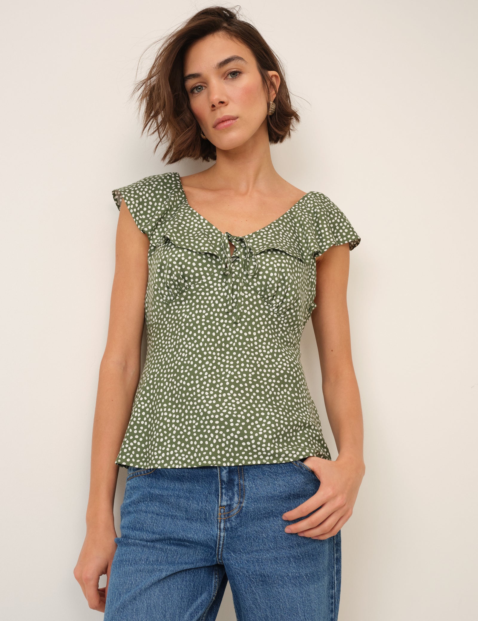 Green Polka Dot Top
