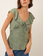 Green Polka Dot Top
