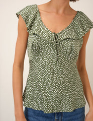 Green Polka Dot Top