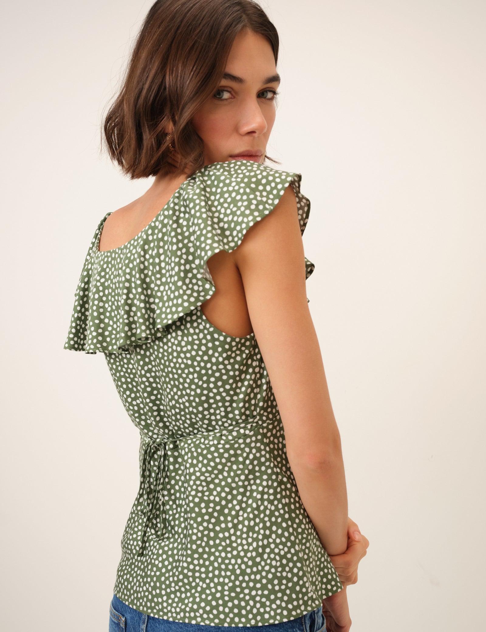 Green Polka Dot Top