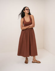 Brown Racer Back Lexie Midi Dress