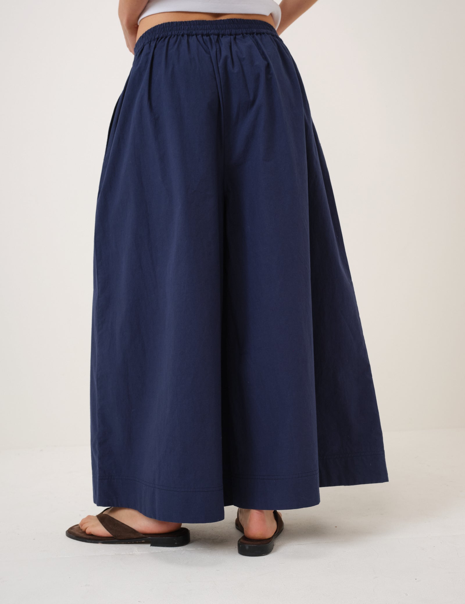 Navy Wide Leg Palazzo Culottes
