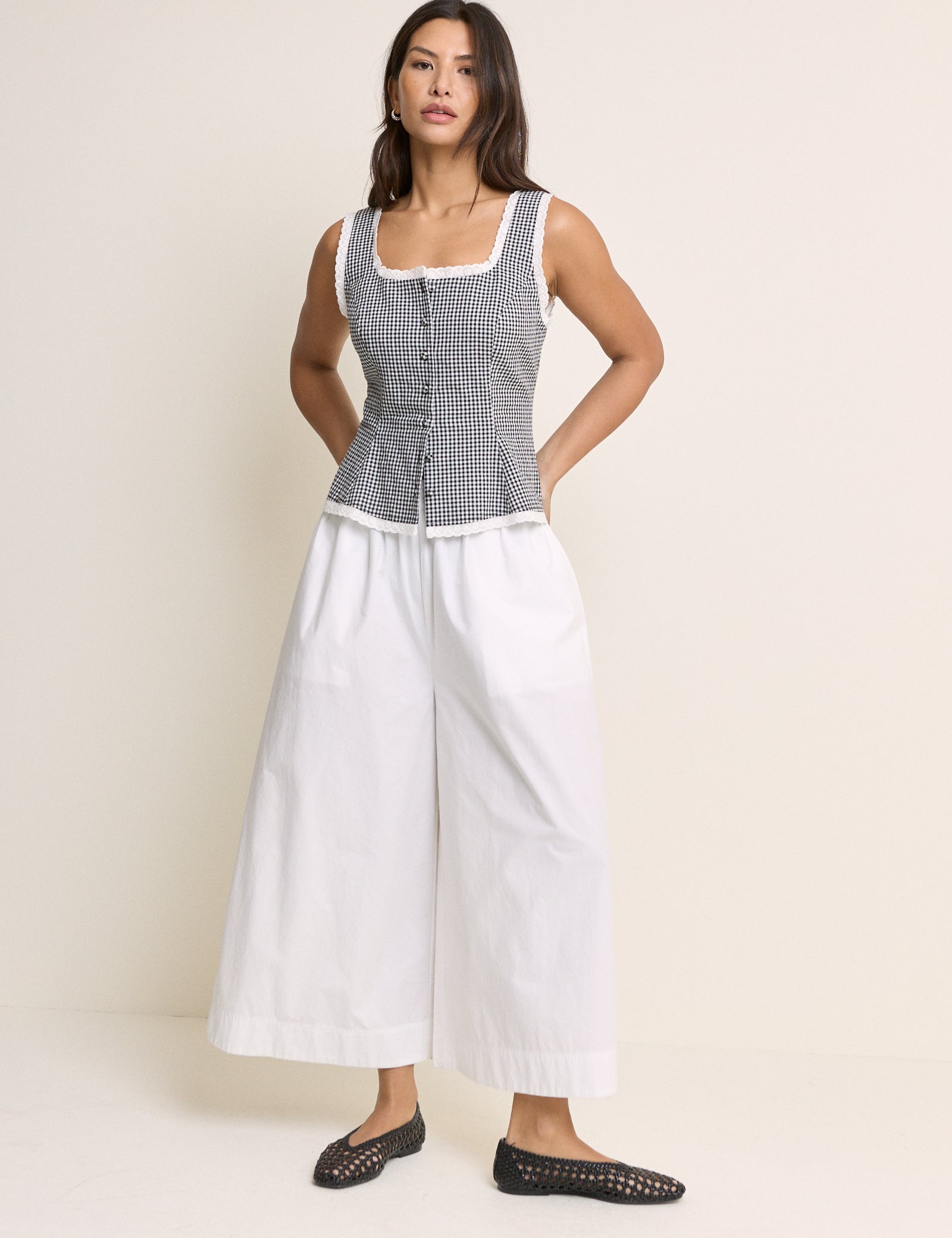 White Wide Leg Palazzo Culottes