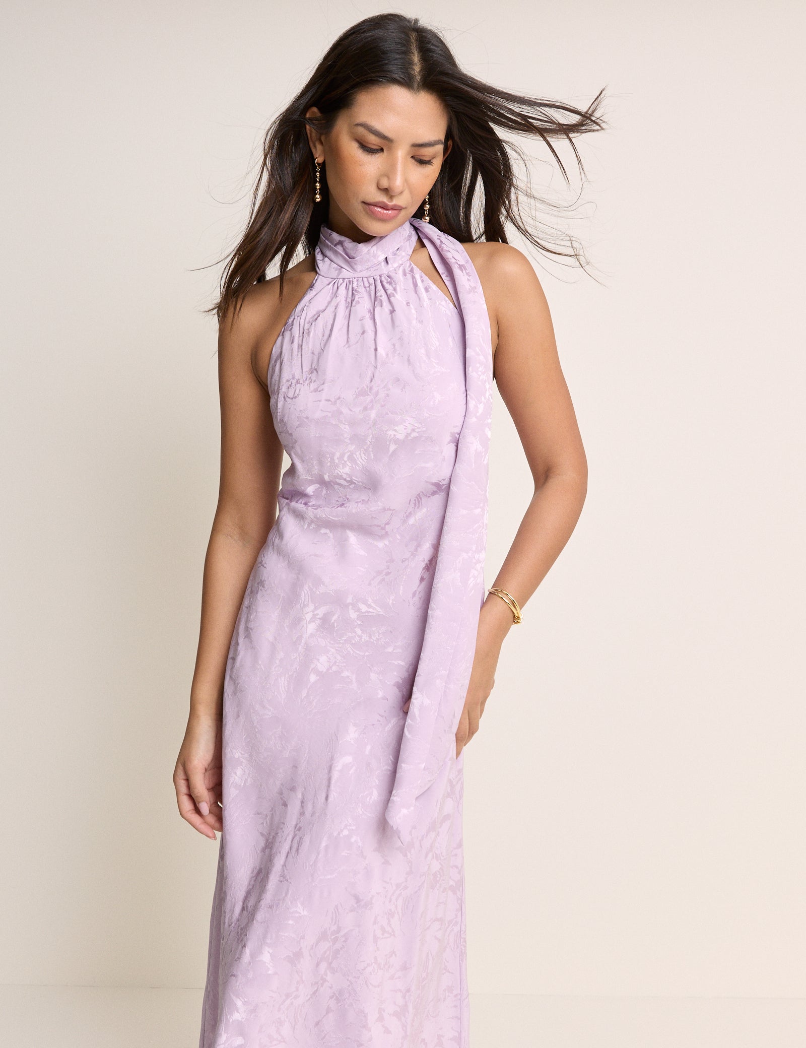 Lilac Floral Fifi Midi Dress