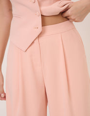 Peach Tailored Wide Leg Trousers