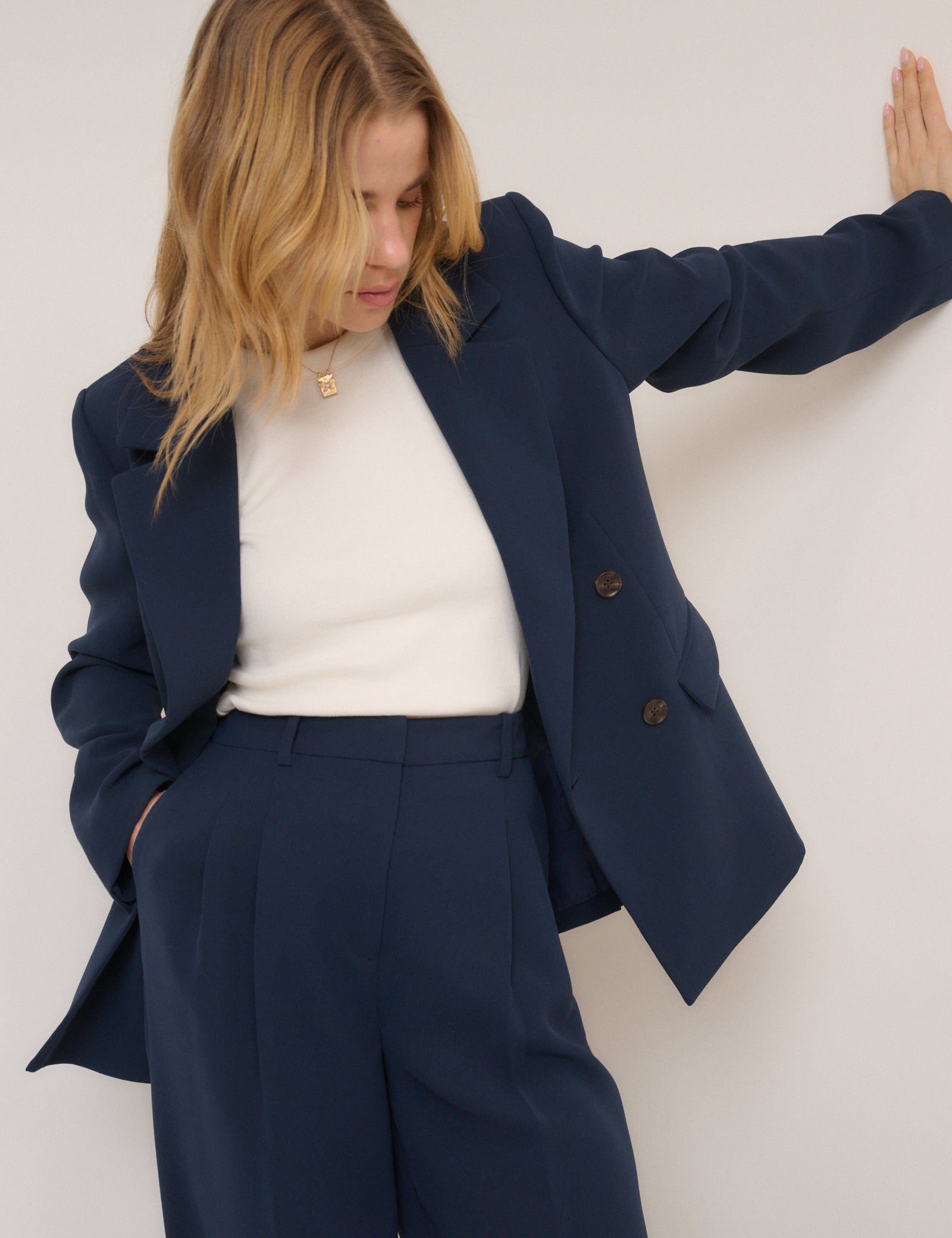 Navy Alicia Double Breasted Blazer