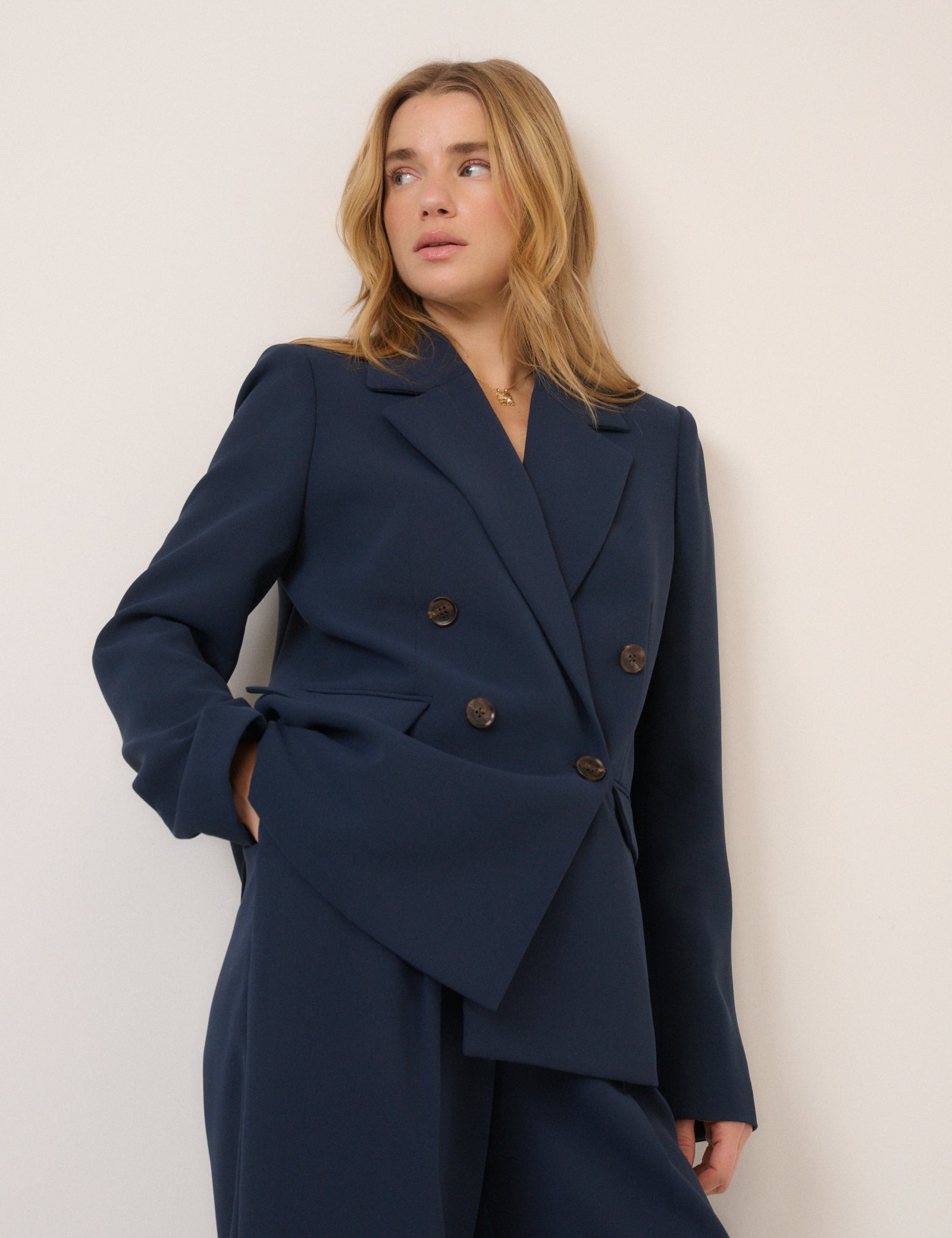 Navy Alicia Double Breasted Blazer