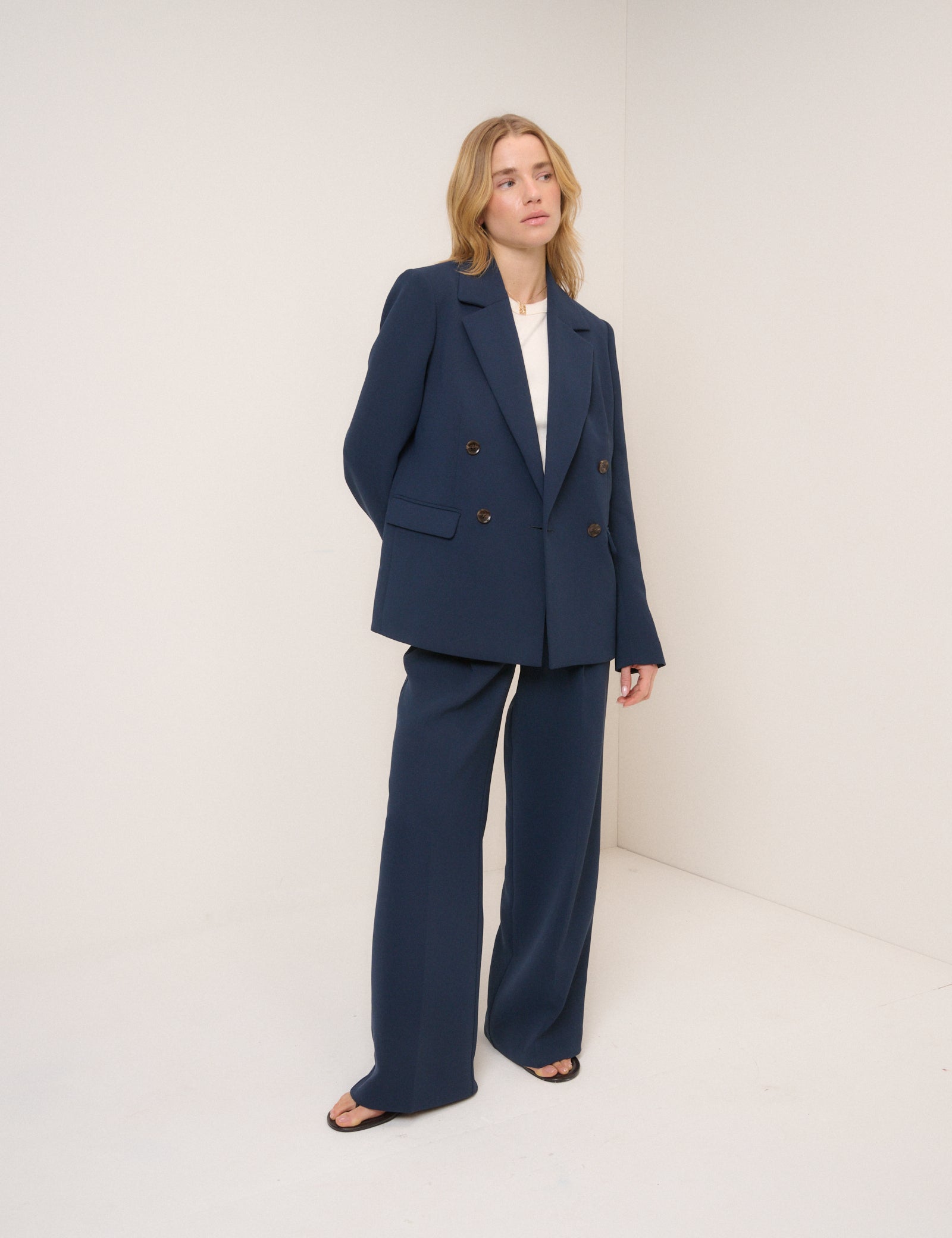Navy Alicia Double Breasted Blazer