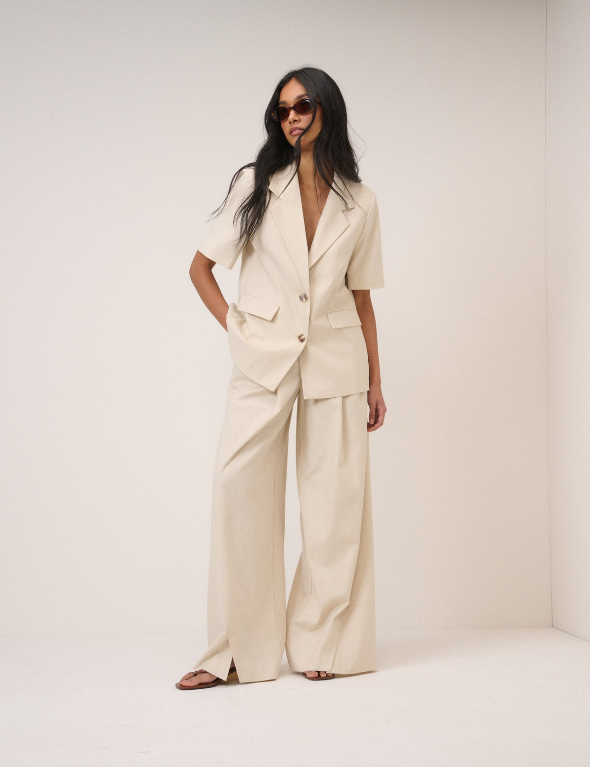 Stone Blazer & Trouser Set