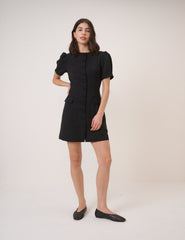 Black Leather Cut Out Ballet Flats