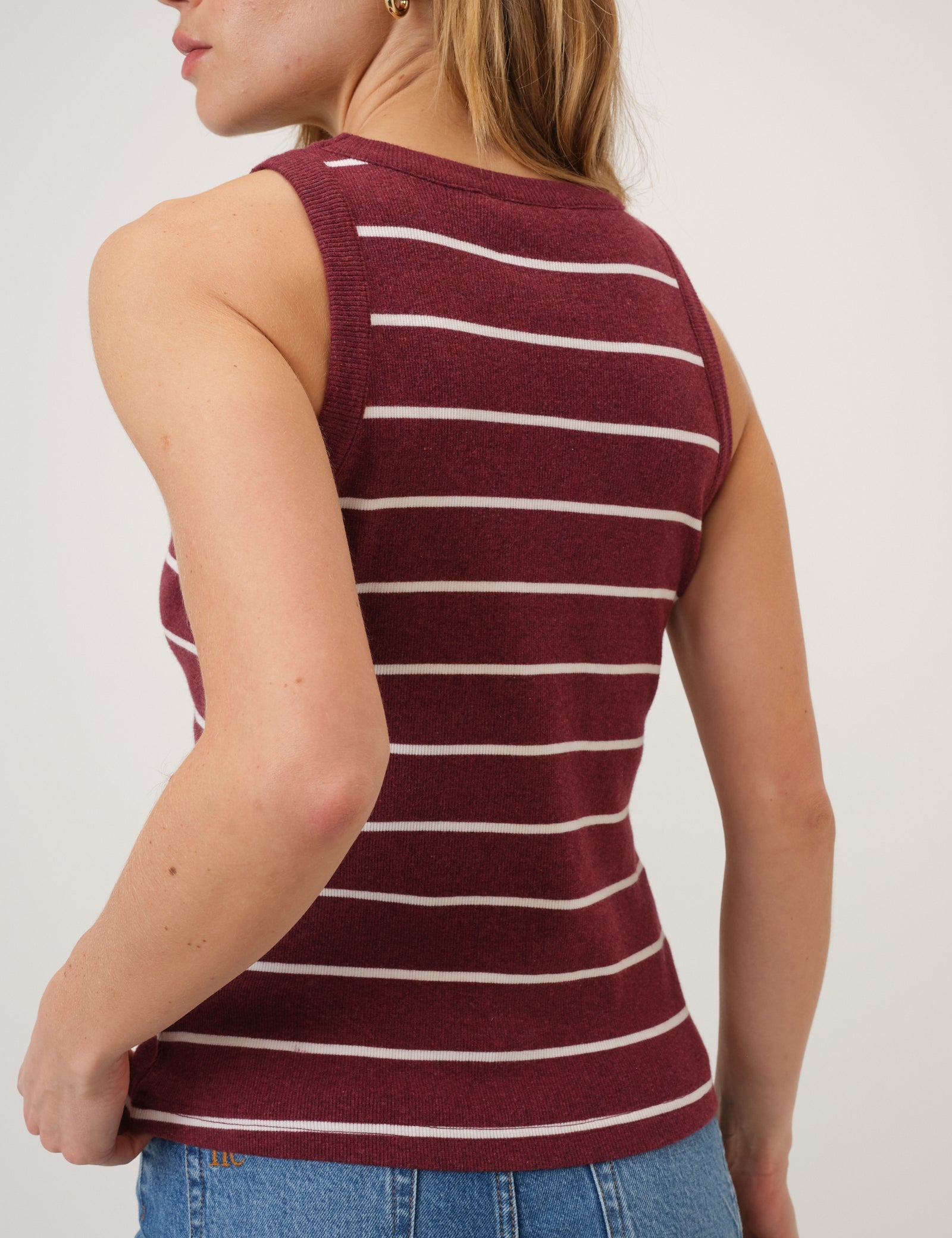 Burgundy Striped Racer Vest