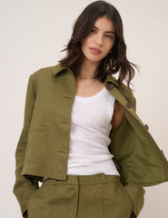 Khaki Pocket Front Jacket