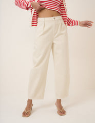 Cream Peckham Barrel Leg Jeans