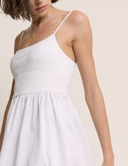 White Strappy Tiered Goldie Midi Dress
