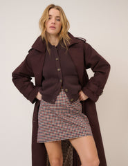 Red & Navy Check Mini Skirt