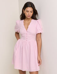 Pink Puff Sleeve Bess Mini Dress