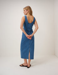 Blue Denim Quays Midi Dress