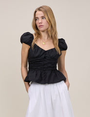 Black Caia Ruched Top