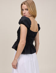 Black Caia Ruched Top
