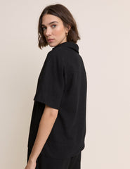 Gale Collared Linen-Blend T-Shirt