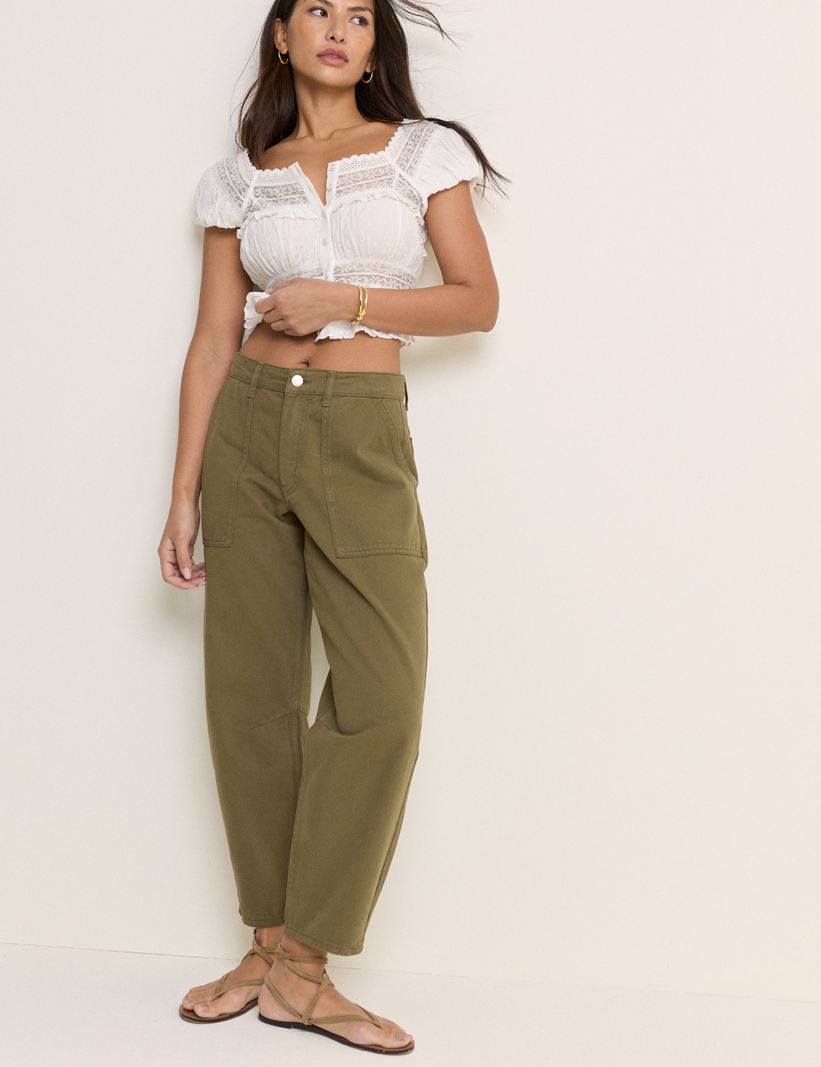 White Lace Short Sleeve Top