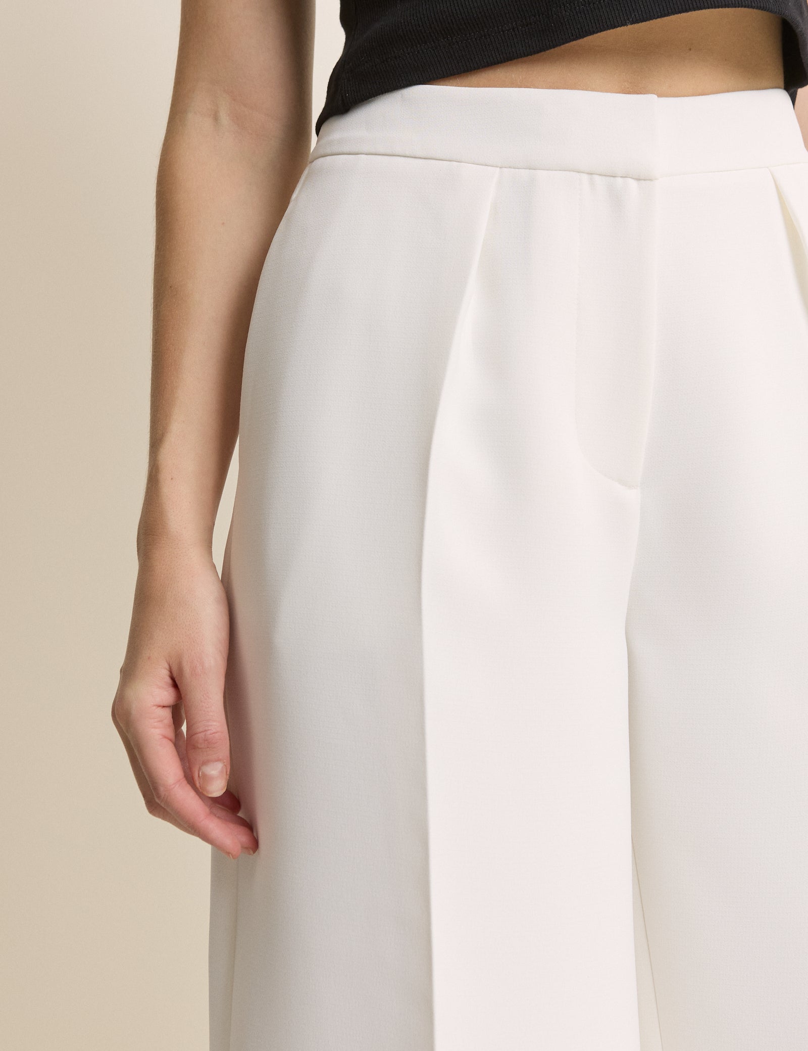 White Tailored Culottes