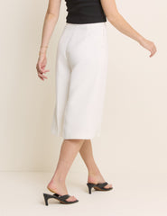White Tailored Culottes