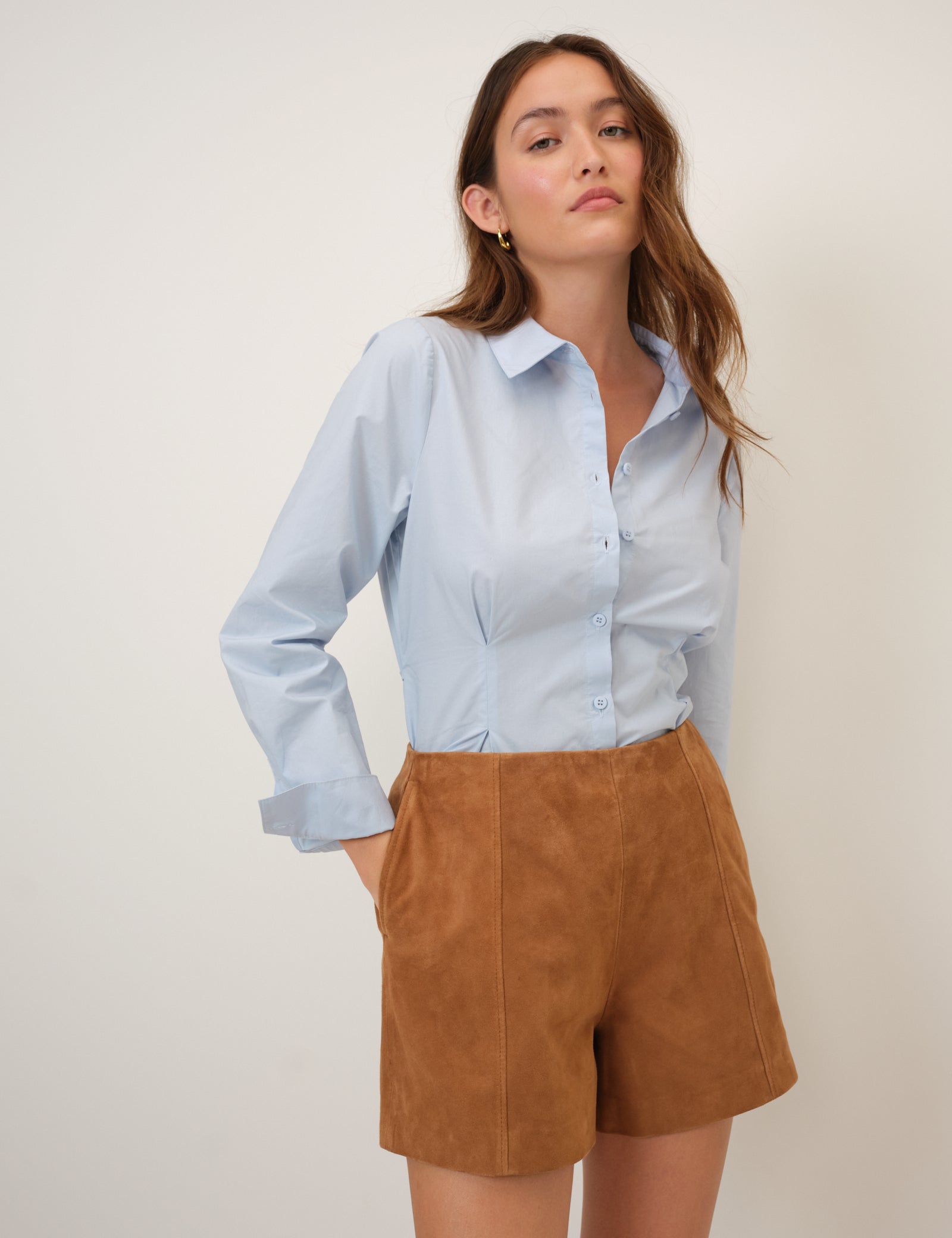 Brown Suede Shorts